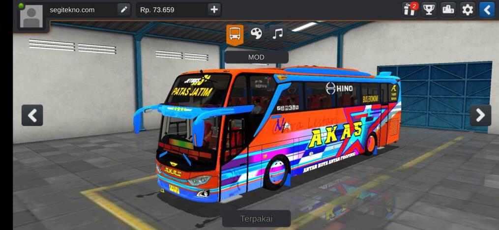 Mod bussid full strobo Bus Akas