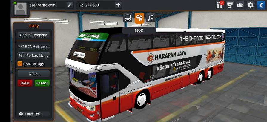 Mod Bussid Bus Tingkat Harapan Jaya
