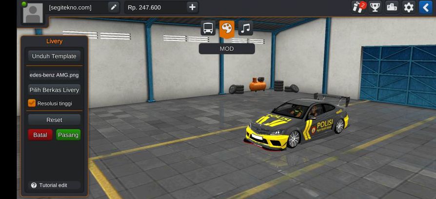 Download Mod Bussid Polisi Mercedes-Benz AMG