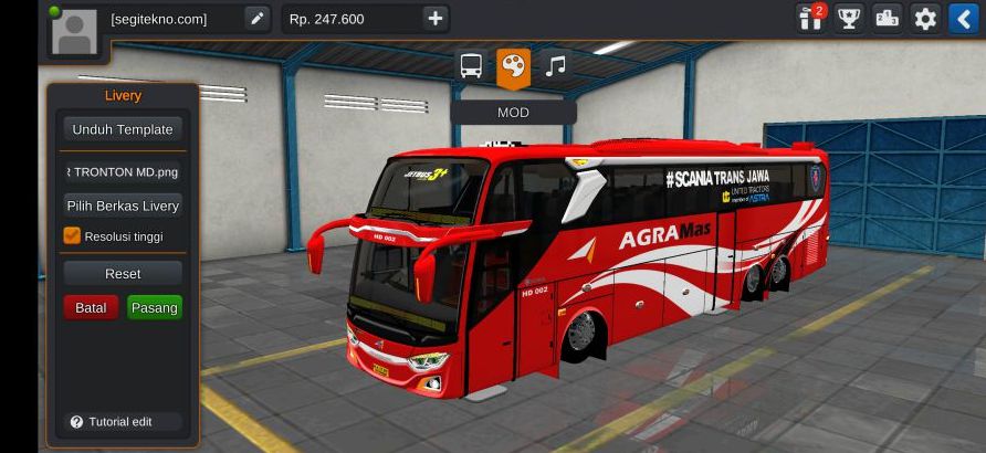 Download Mod Bussid Bus Termewah SHD Tronton Agra Mas