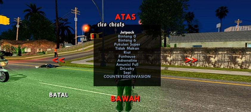 Fitur Cheat GTA San Aandreas Lite