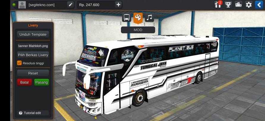 Download Mod Bussid Tunggal Jaya JB3+ SHD