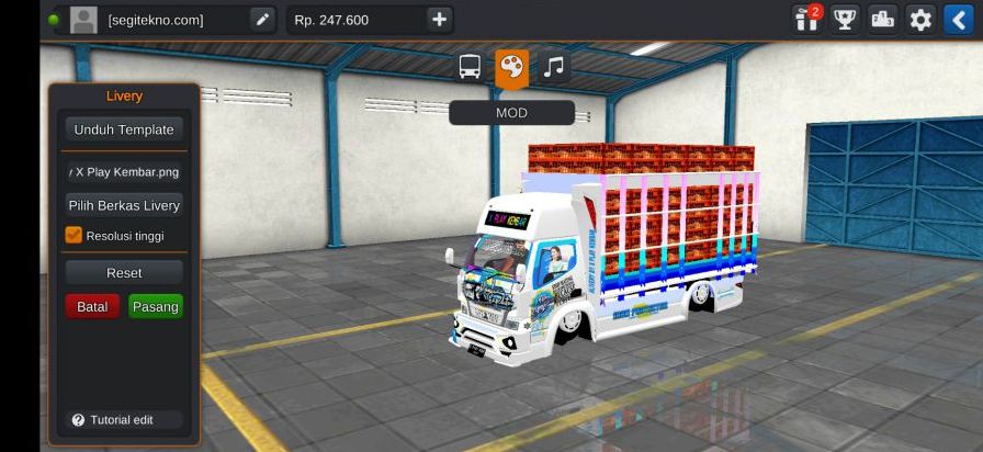 Tampilan Mod Bussid Truck Maulana Expedition