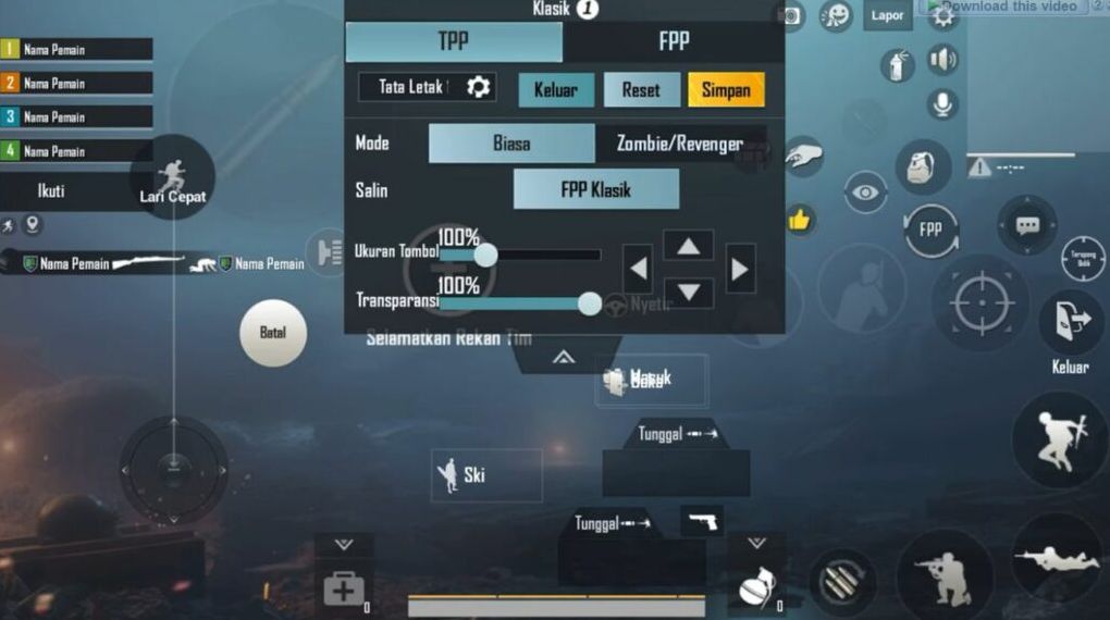 Kode layout & sensitivitas PUBG Mobile 3 Jari