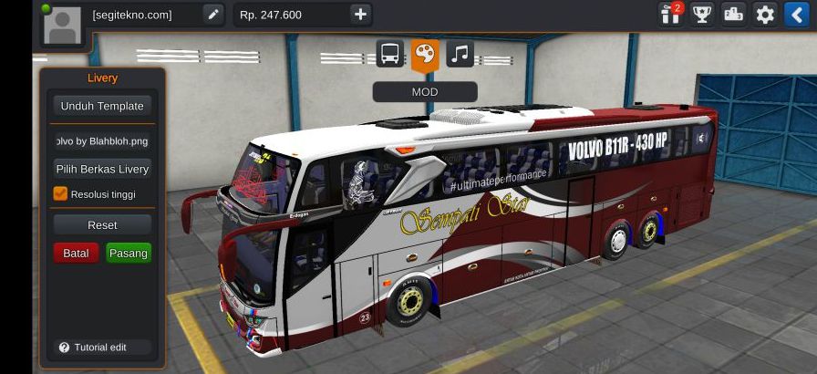 Mod Bussid Sempati Star Volvo