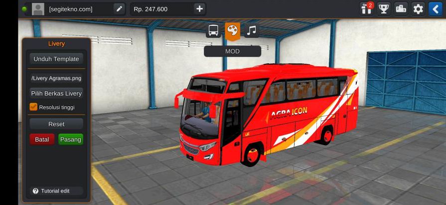 Download Mod Bussid & Livery Agra Icon JB2 Medium
