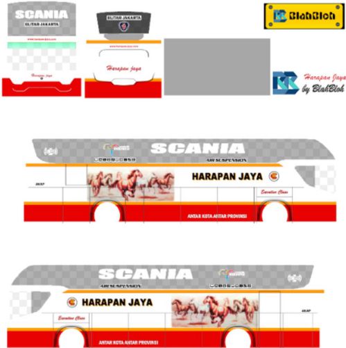 Download Livery Bussid Harapan Jaya Srikandi SHD Ori