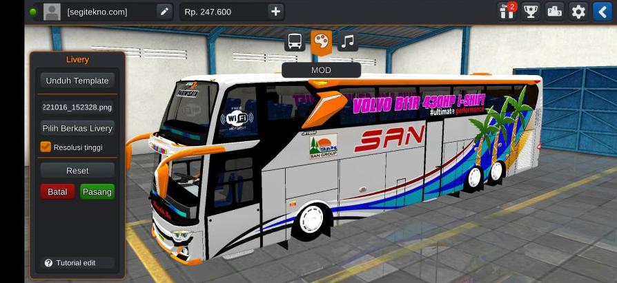 Download Livery & Mod Bussid SAN JB3+ UHD Voyager