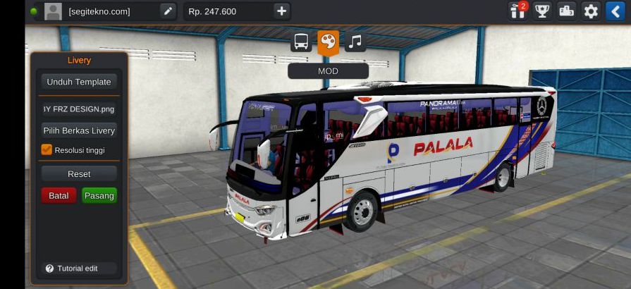 Download Mod & Livery Bussid Palala Mercy SG