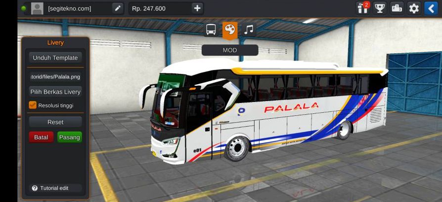 Download Mod & Livery Bussid Palala SR2 Panorama