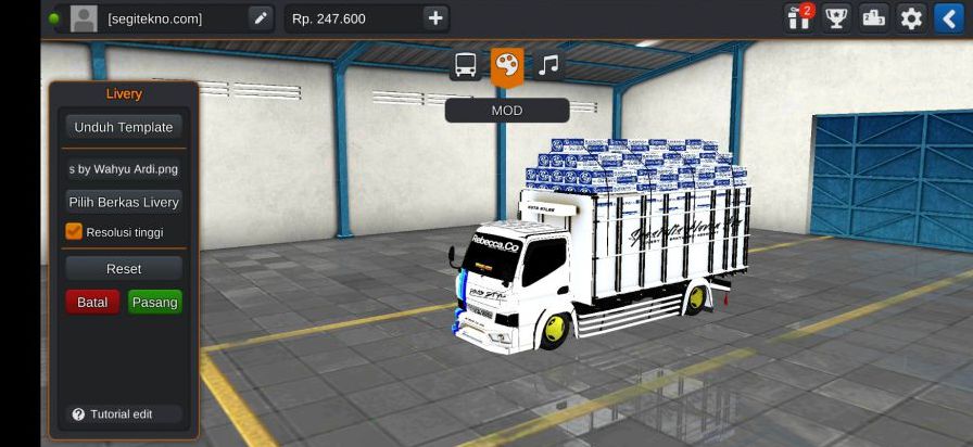 Mod Bussid Truck Muat Palfon Laka & Penyok