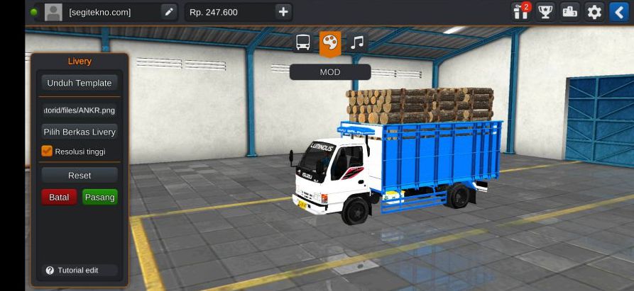 Mod Bussid Truck Suspensi Asli Muat Sengon
