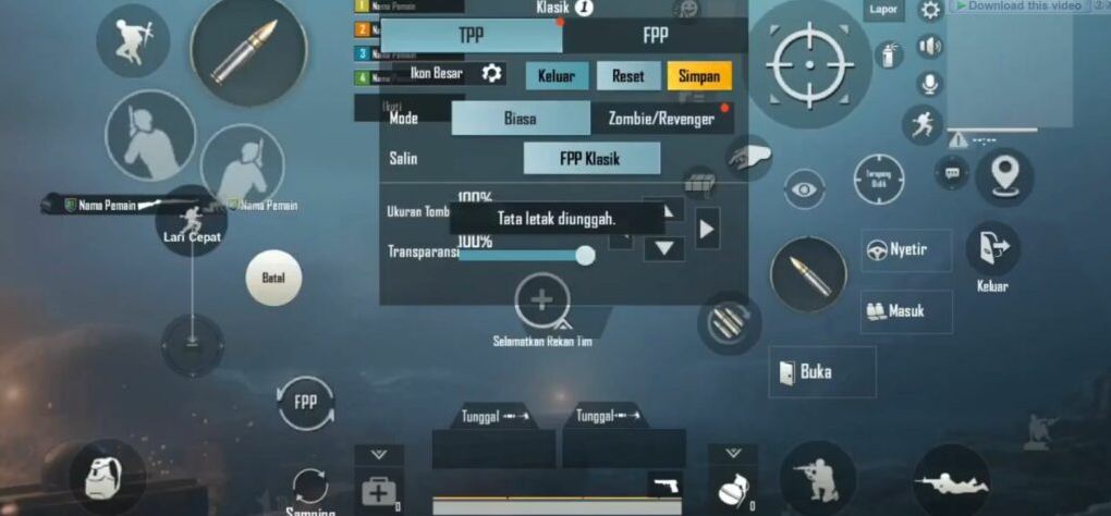 layout & sensitivitas PUBG 4 Jari
