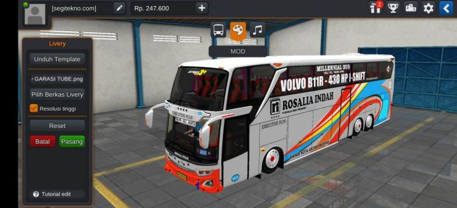 Download Mod Bussid UHD Rosalia Indah