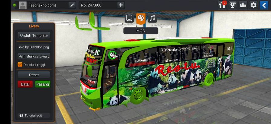 Download Livery & Mod Bussid Restu Panda Marcopolo