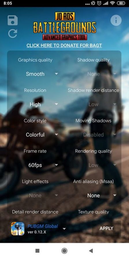 setting bagt pubg