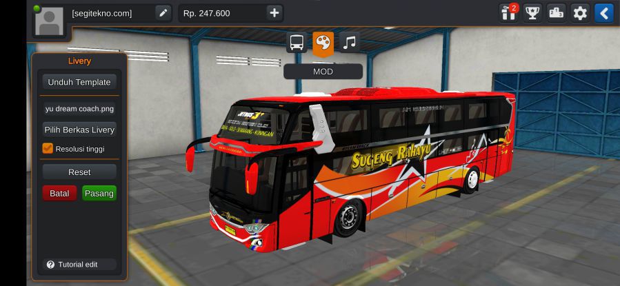 Download Mod Bussid Dream Coach Sugeng Rahayu
